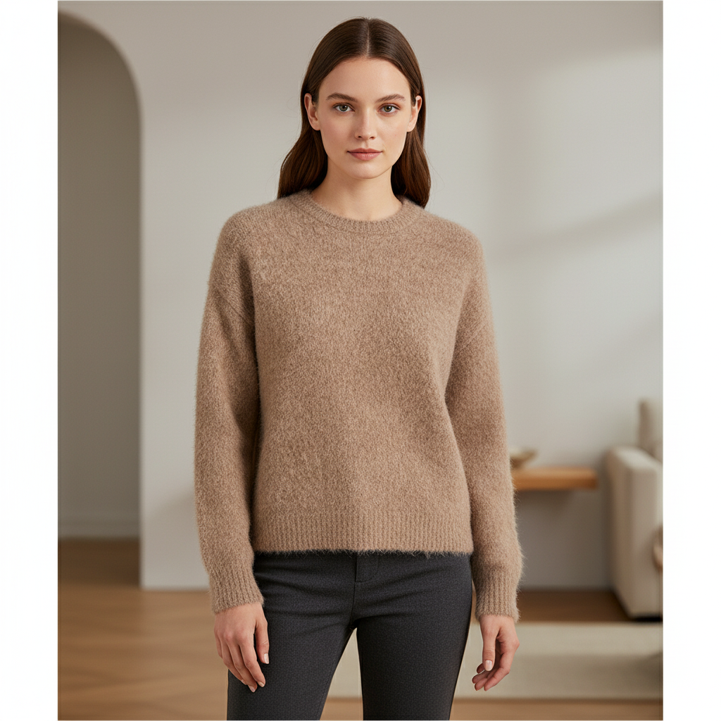 Locker geschnittener Alpaka-Strickpullover