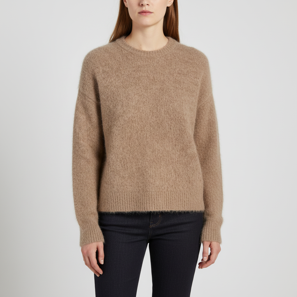 Locker geschnittener Alpaka-Strickpullover