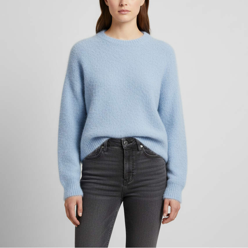 Locker geschnittener Alpaka-Strickpullover