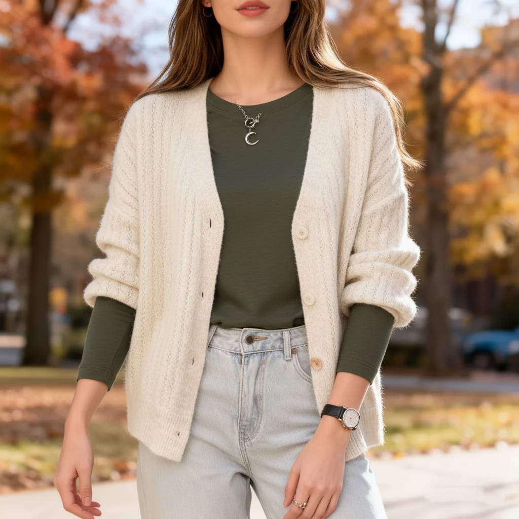 Locker geschnittene Strickjacke