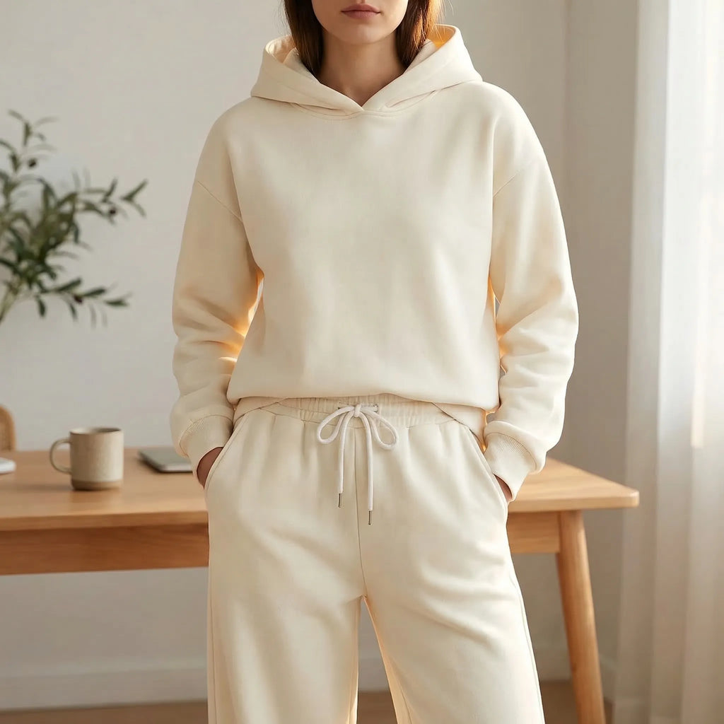 Loundrex Kapuzenpullover und Weiter-Bein-Anzughose Set