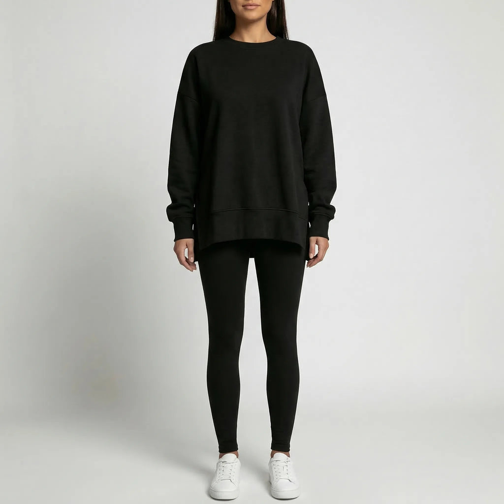 Lounxe Übergroße Sweatshirt- und Slim-Bein-Hose Set