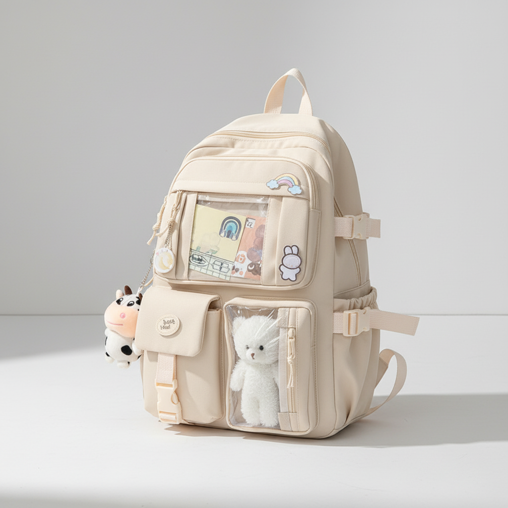 Lunaria Niedlicher Nylon-Schulrucksack