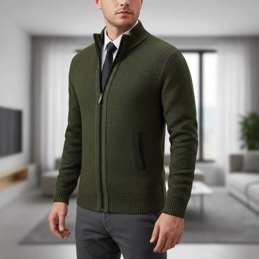 Herren Casual-Cardigan mit Reißverschluss