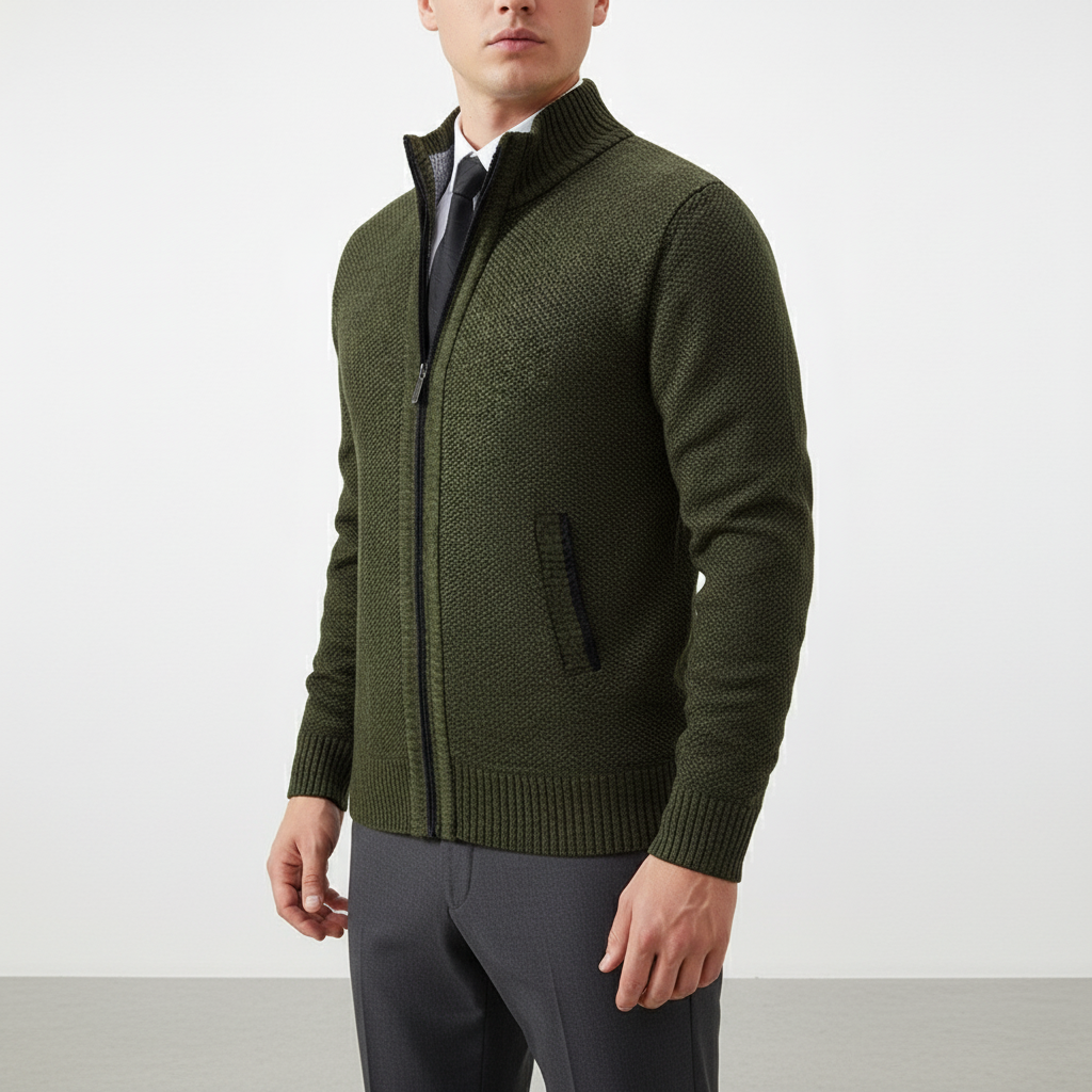Herren Casual-Cardigan mit Reißverschluss
