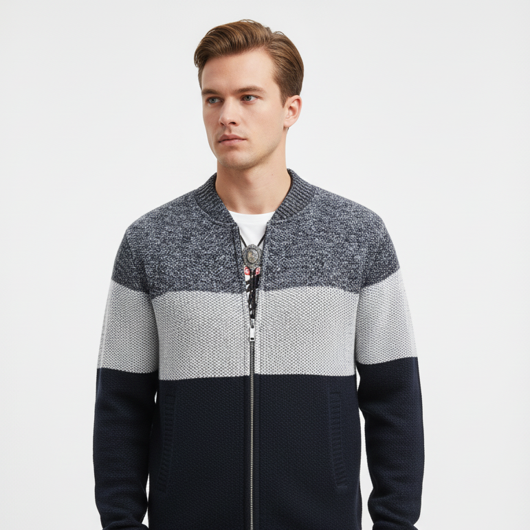 Herren-Strickcardigan mit Reißverschluss
