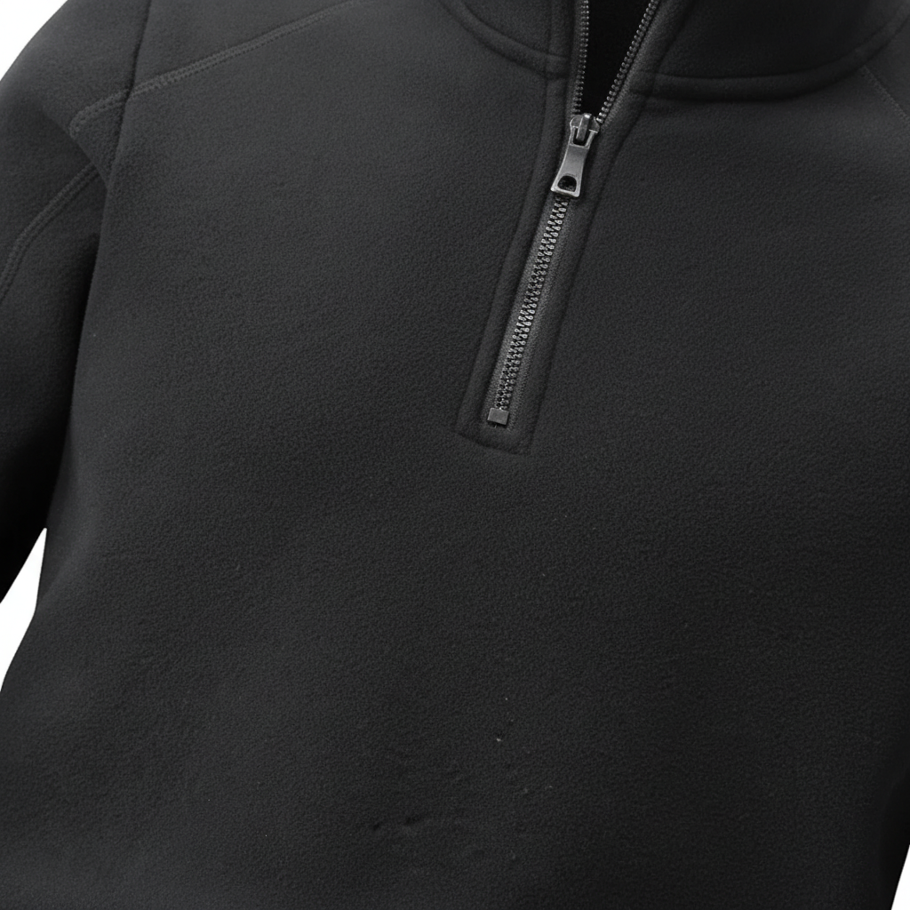 Herren Langarmshirt mit halbem Reißverschluss
