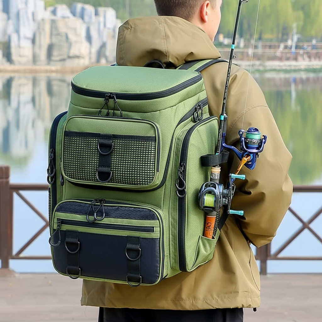 Multifunktionaler Angelrucksack