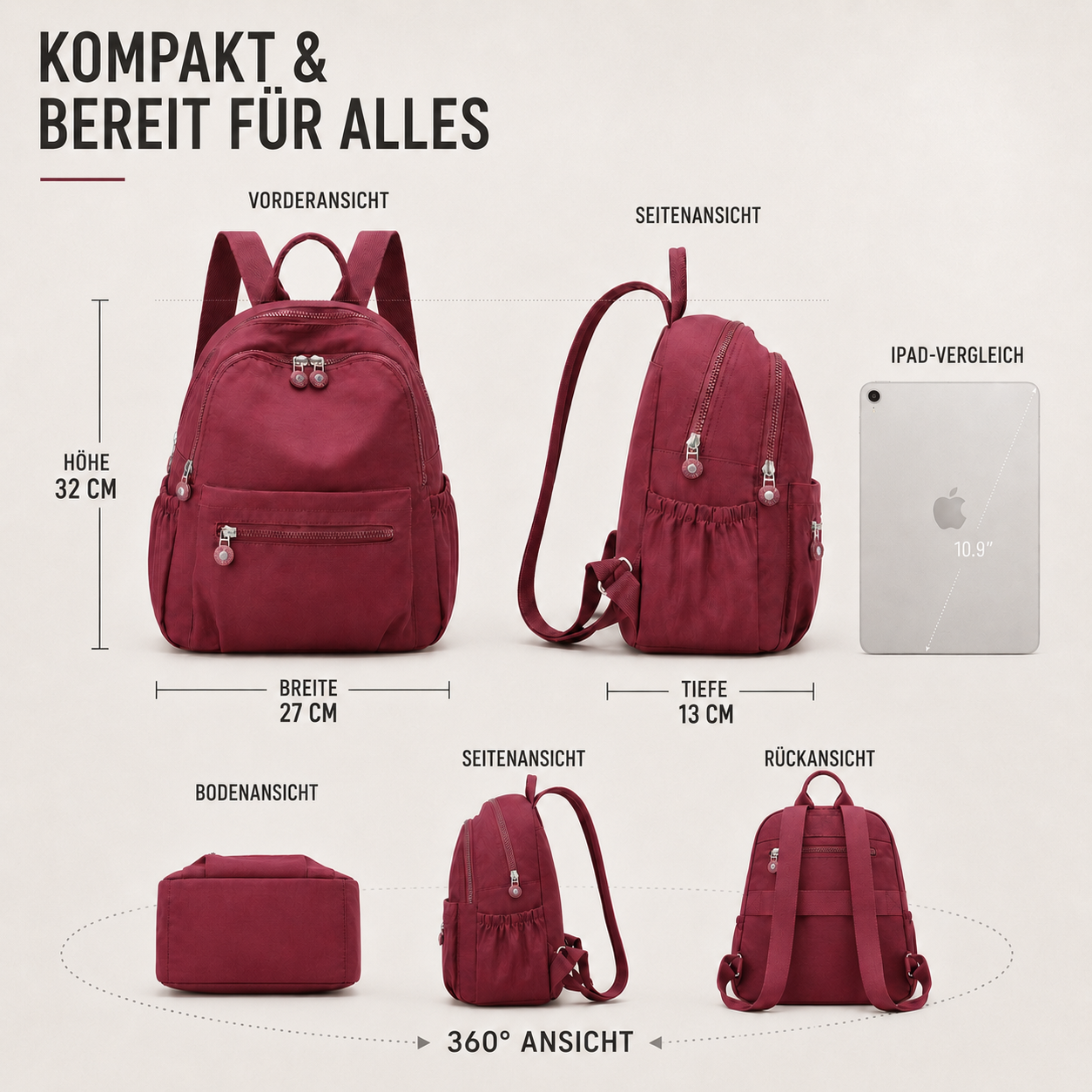 Nomadryx Ultraleichter Nylon-Tagesrucksack
