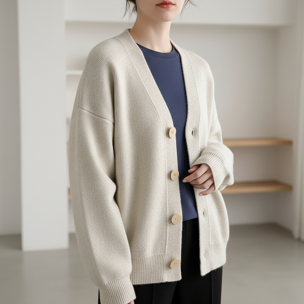 Rundhals-Strickcardigan