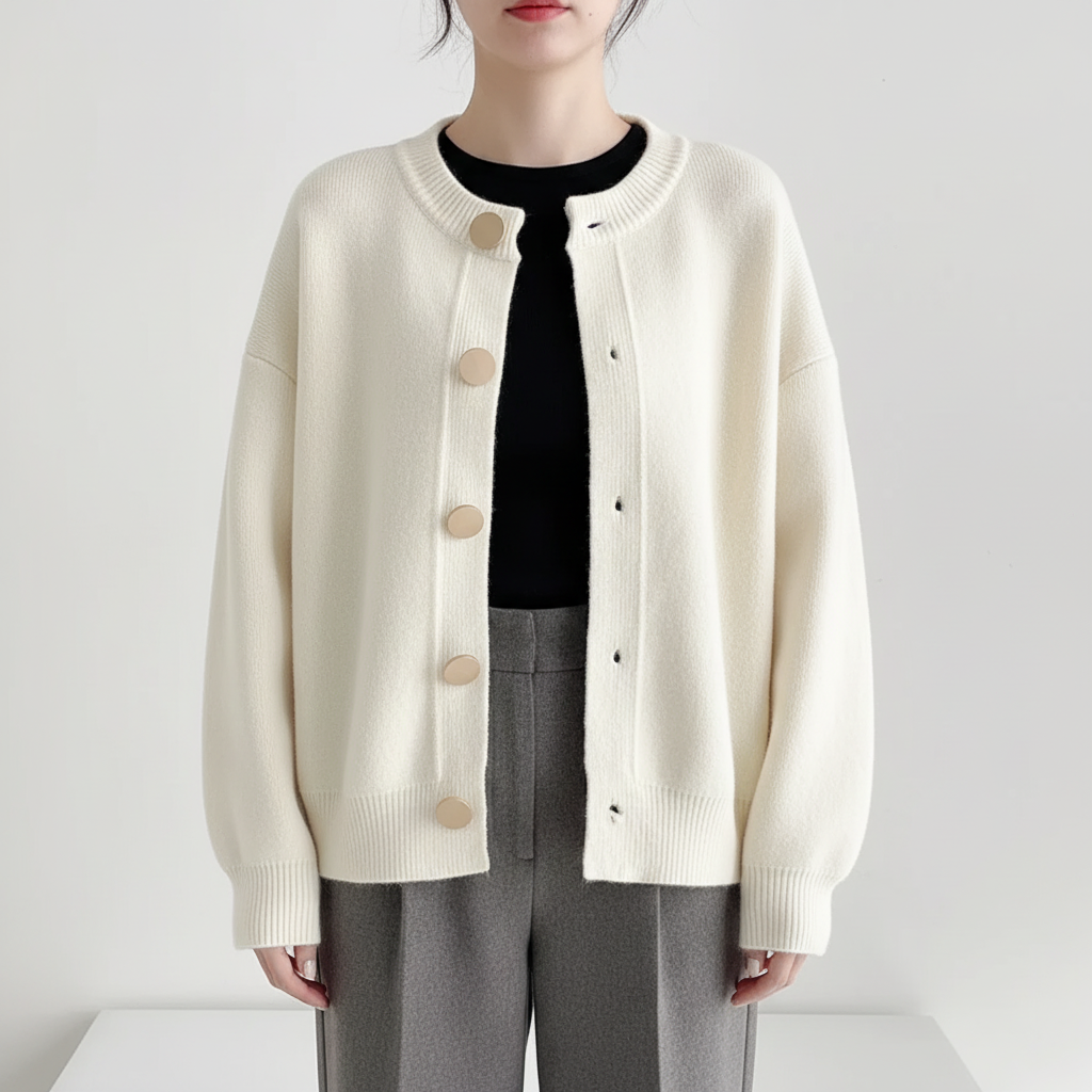 Rundhals-Strickcardigan