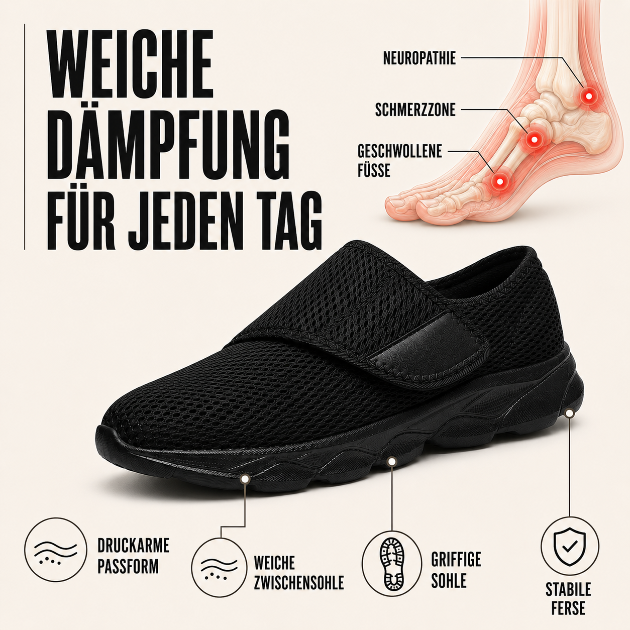 Orthowalk Weitschafts-Verstellbarer Orthopädischer Gehschuh