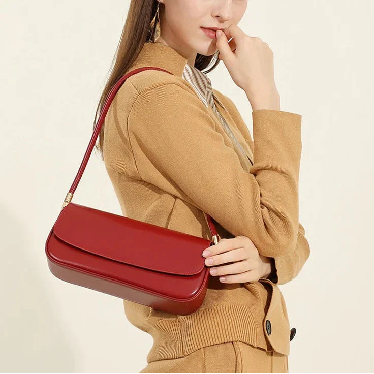 Premium Schultertasche aus echtem Leder