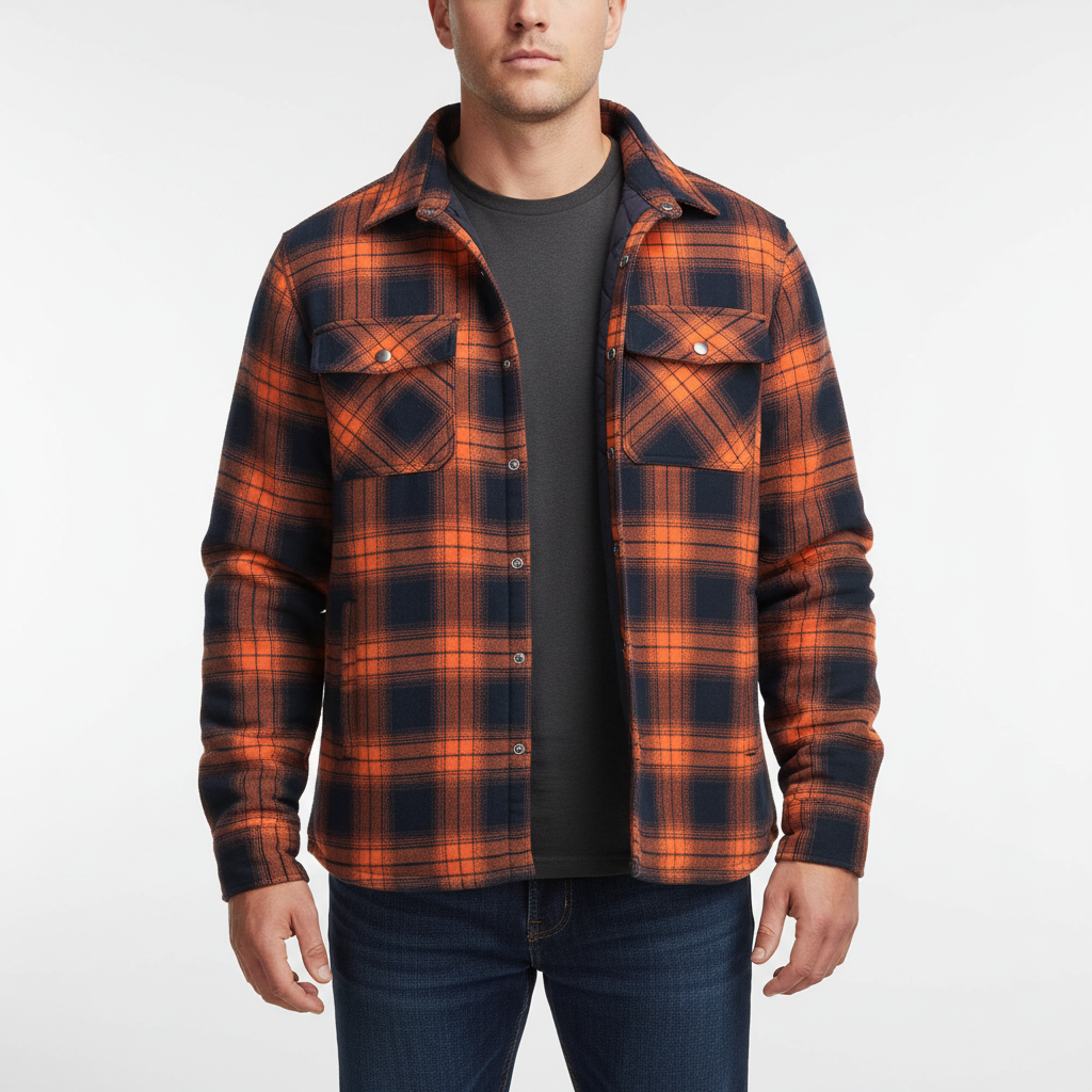 Flanelljacke mit Steppfutter