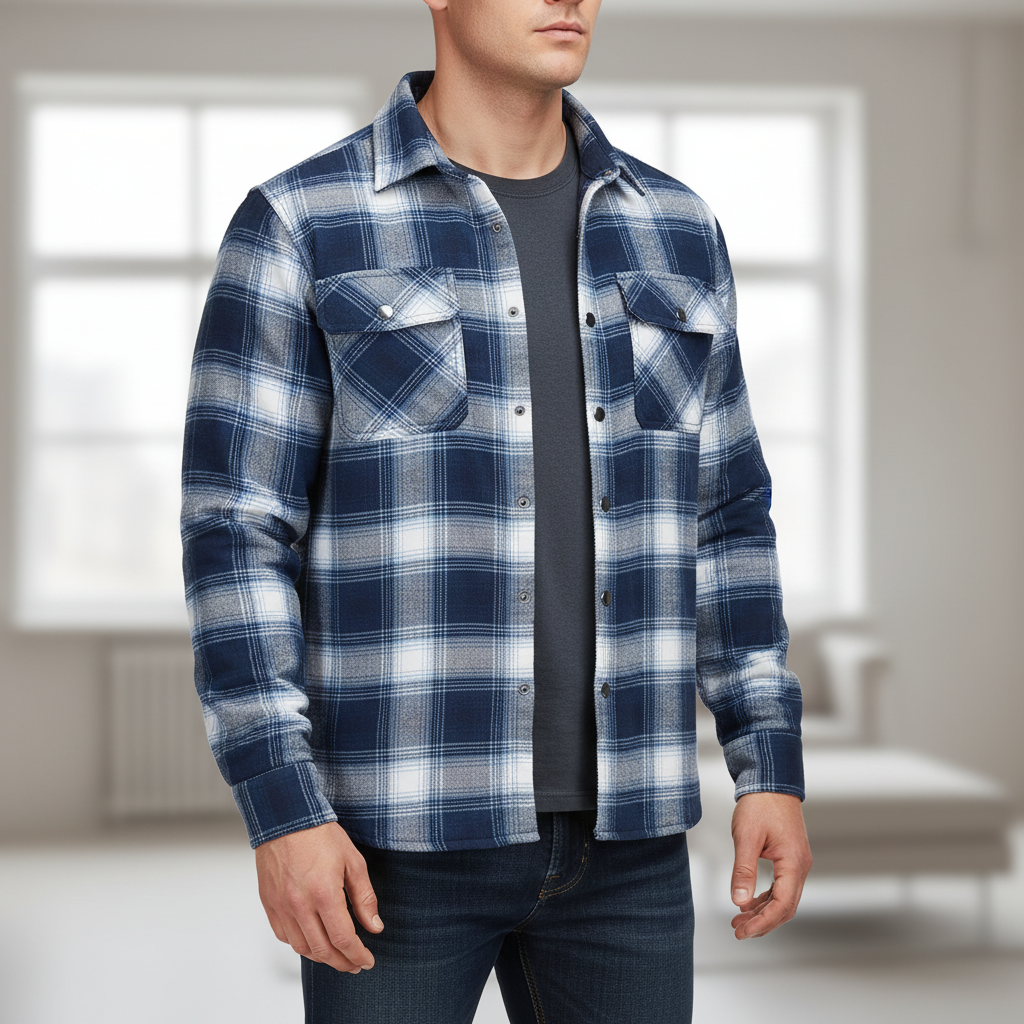 Flanelljacke mit Steppfutter
