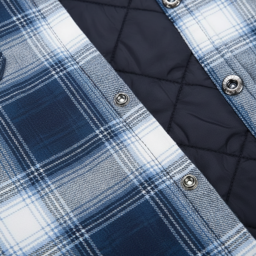Flanelljacke mit Steppfutter