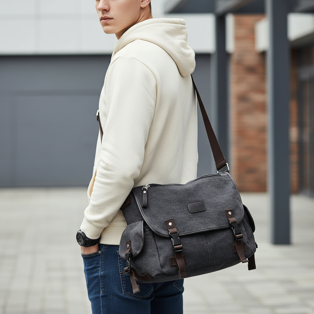 Retro Canvas Messenger Tasche