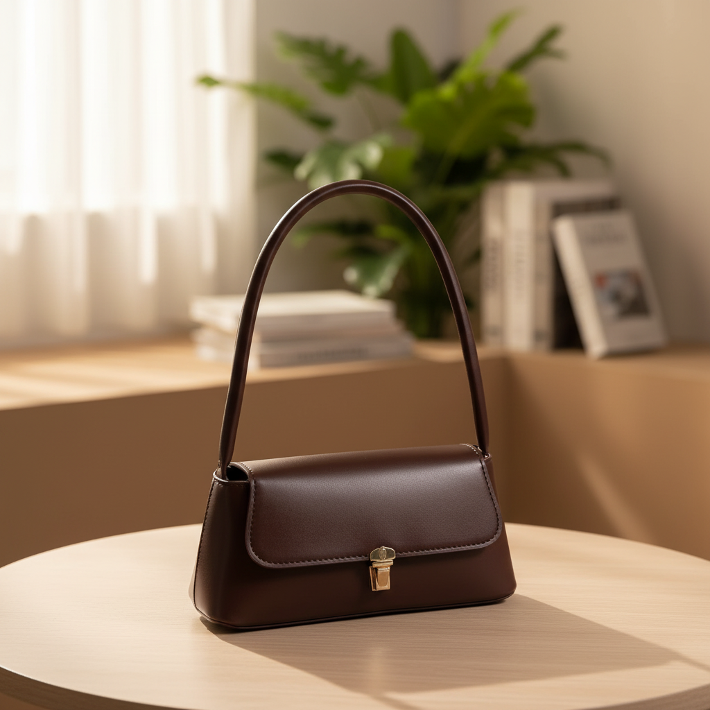 Retro Schulterhandtasche mit Überschlag