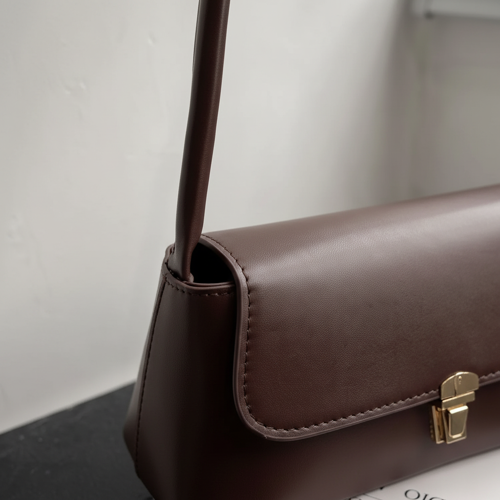 Retro Schulterhandtasche mit Überschlag
