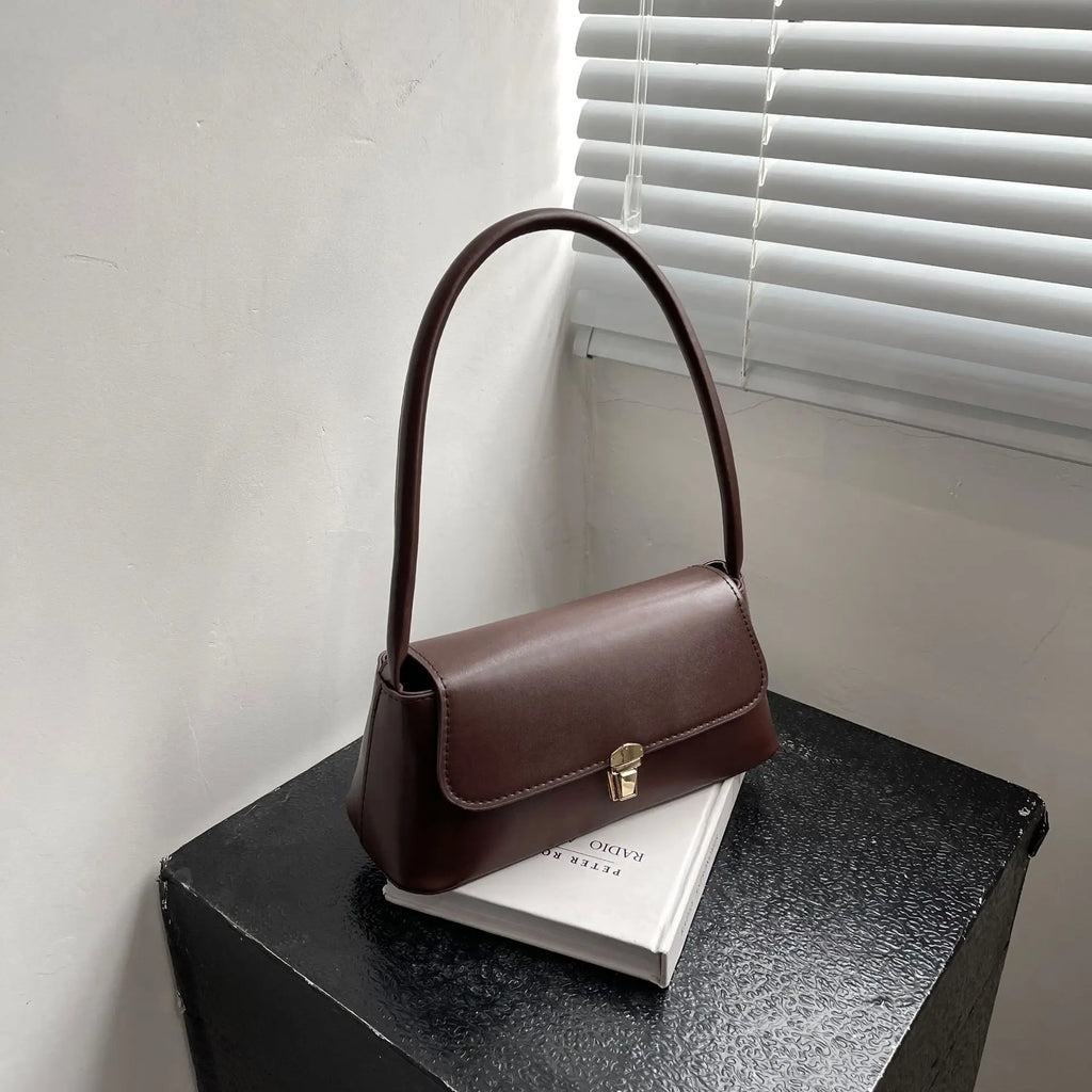 Retro Schulterhandtasche mit Überschlag