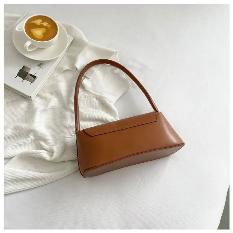 Retro Schulterhandtasche mit Überschlag