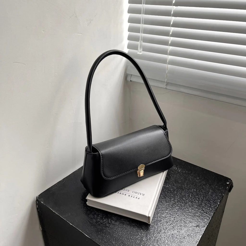 Retro Schulterhandtasche mit Überschlag