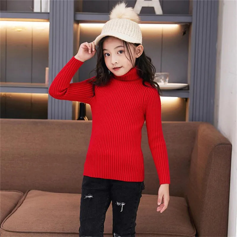 Gerippter Rollkragenpullover