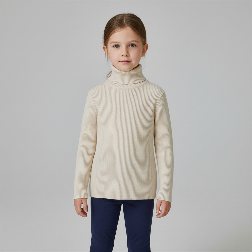 Gerippter Rollkragenpullover
