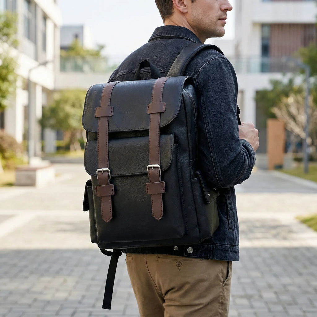 Rovlack Großer Rucksack mit Schnallenverschluss