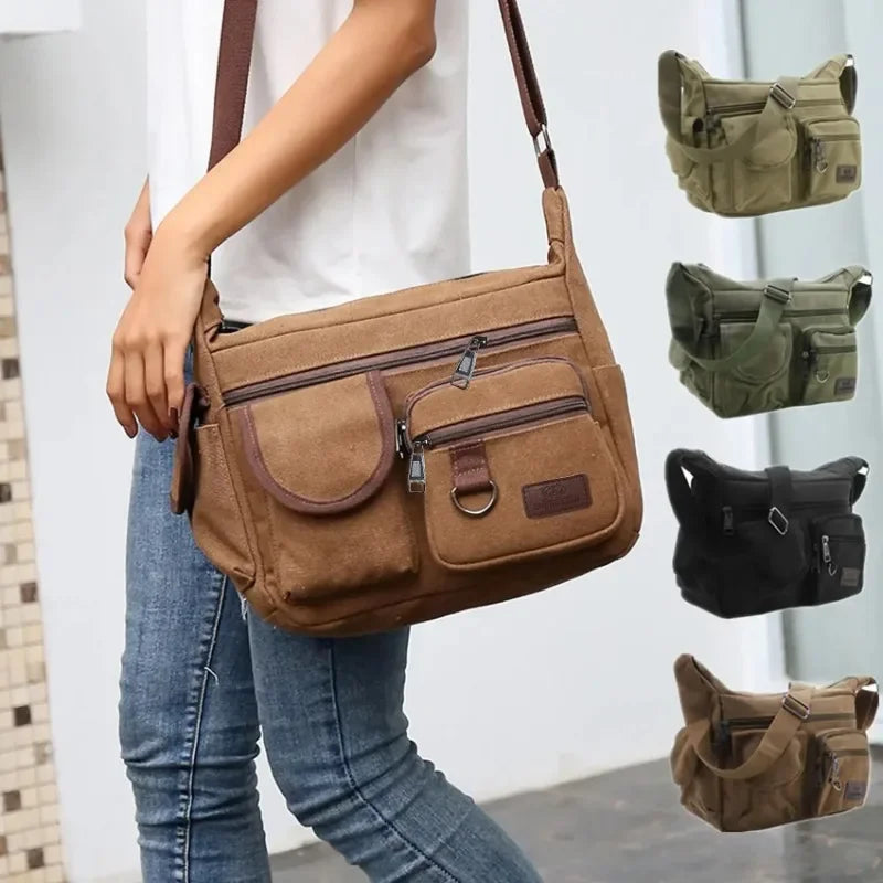 Rovlyn Vintage-Canvas-Umhängetasche