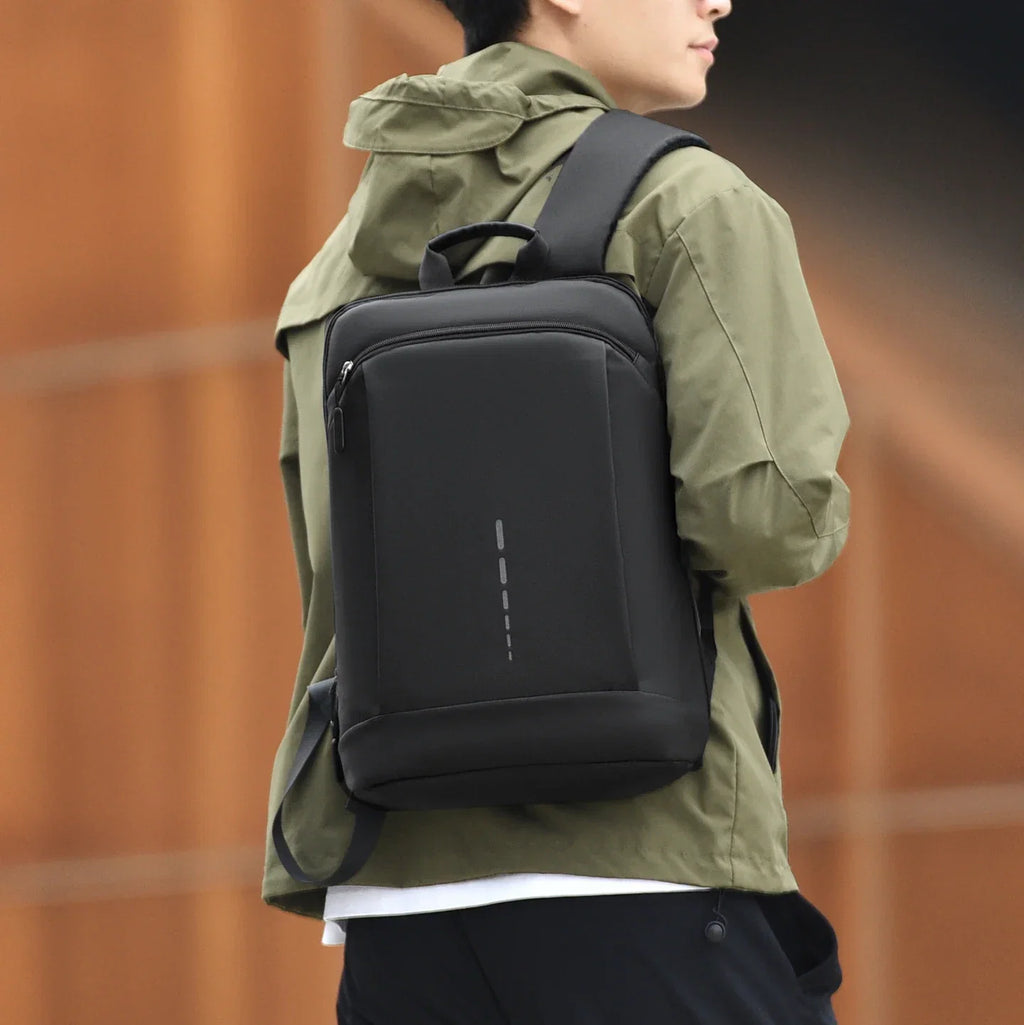 Slyvex Slim Wasserabweisender Laptop-Rucksack