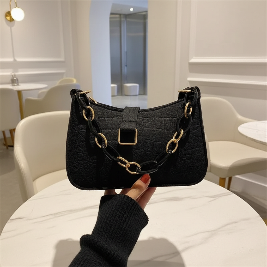 Kleine Filz-Sichel-Tote-Tasche