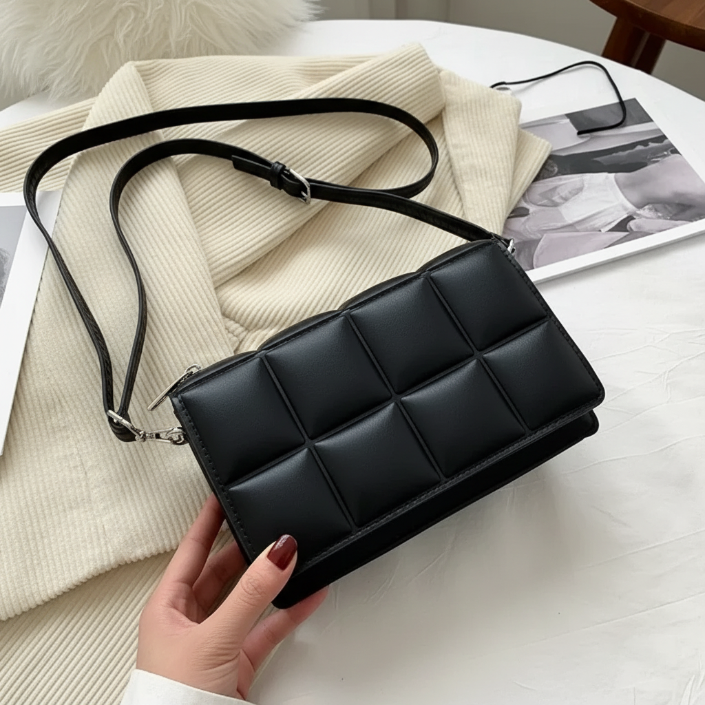 Kleine gepolsterte Schultertasche