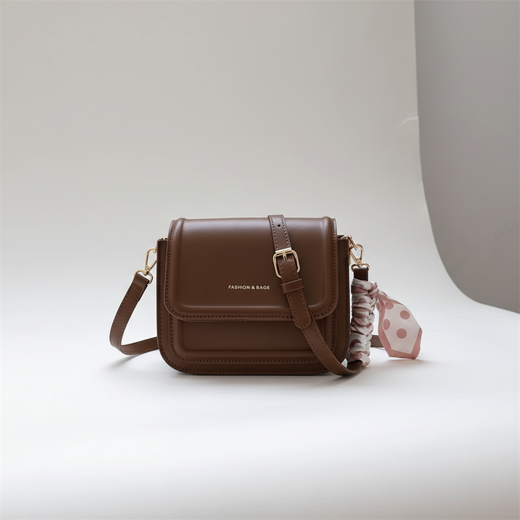 Kleine quadratische Schultertasche aus PU-Leder