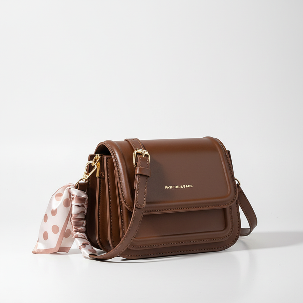 Kleine quadratische Schultertasche aus PU-Leder