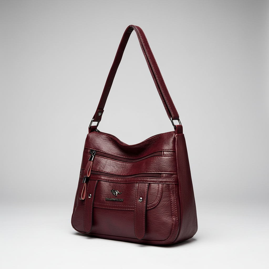 Weiche Schultertasche mit Überschlag