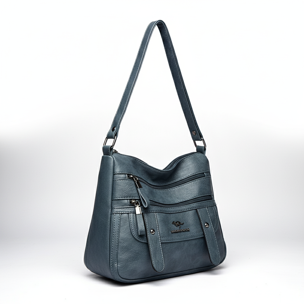 Weiche Schultertasche mit Überschlag