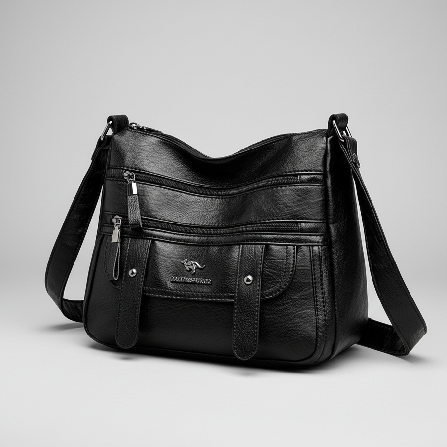 Weiche Schultertasche mit Überschlag