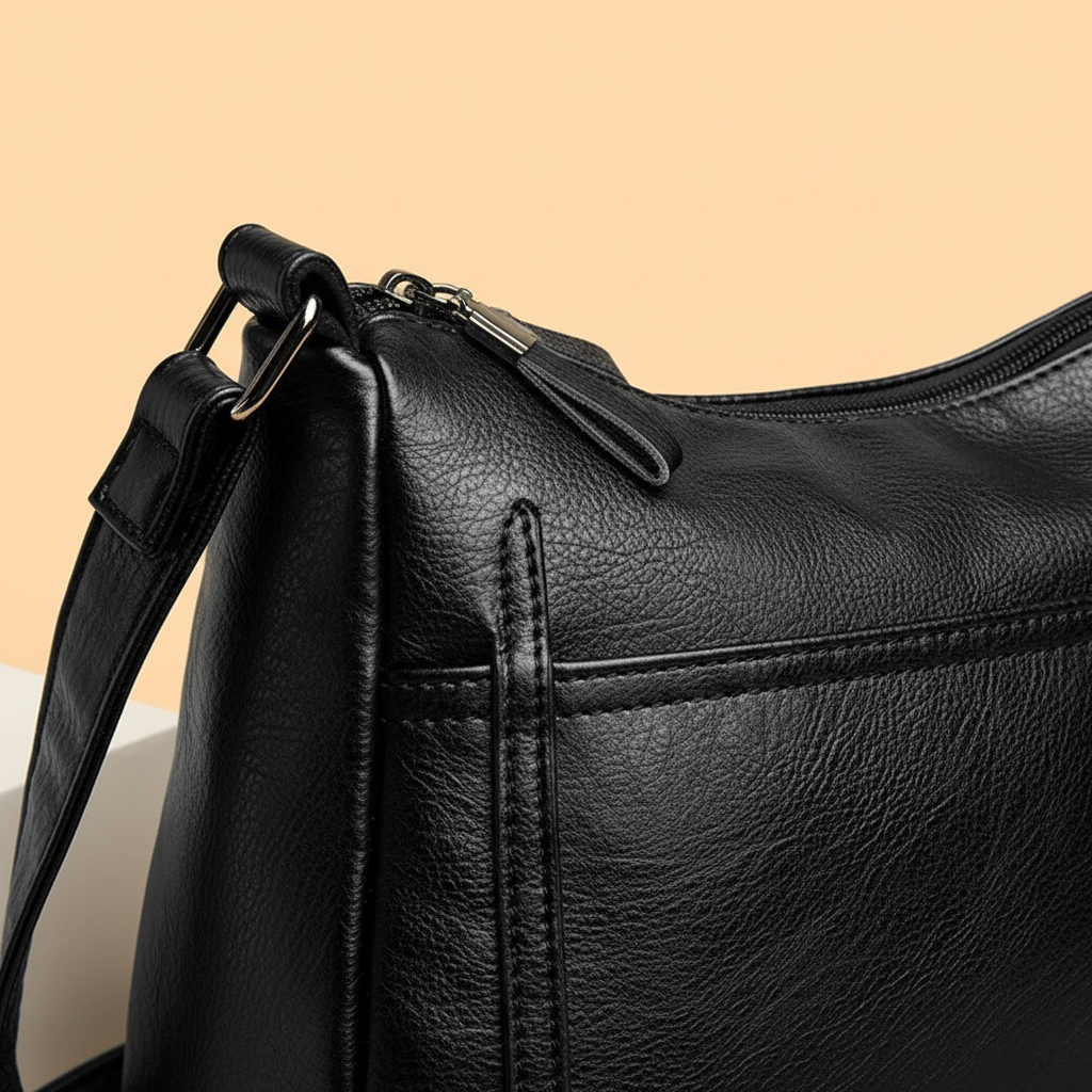 Weiche Schultertasche mit Überschlag