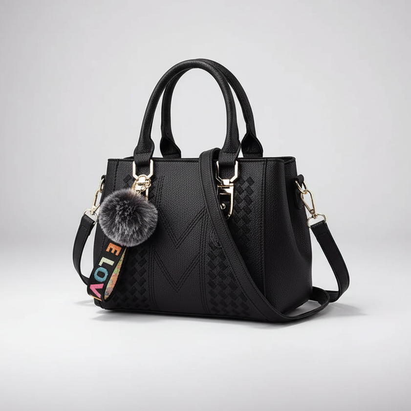 Satchel-Tasche aus PU-Leder in Soft-Grain-Optik