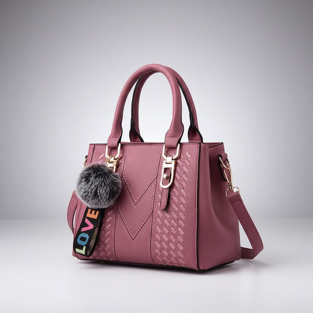 Satchel-Tasche aus PU-Leder in Soft-Grain-Optik
