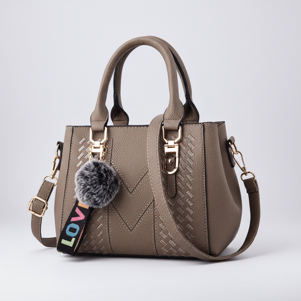 Satchel-Tasche aus PU-Leder in Soft-Grain-Optik