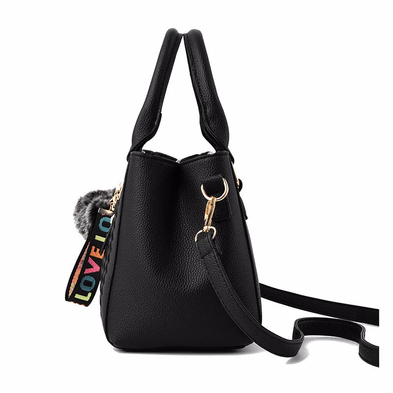 Satchel-Tasche aus PU-Leder in Soft-Grain-Optik