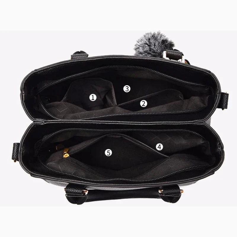 Satchel-Tasche aus PU-Leder in Soft-Grain-Optik