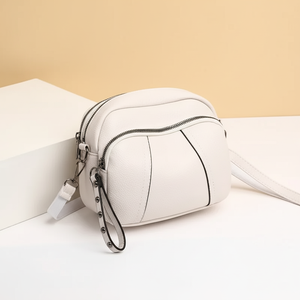 Weiche Satchel-Tasche in genarbter Optik
