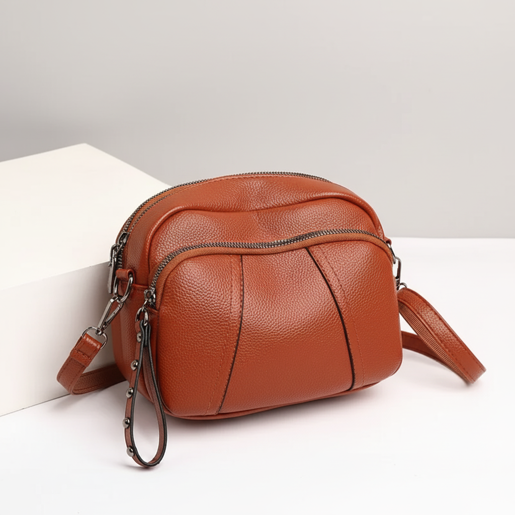 Weiche Satchel-Tasche in genarbter Optik