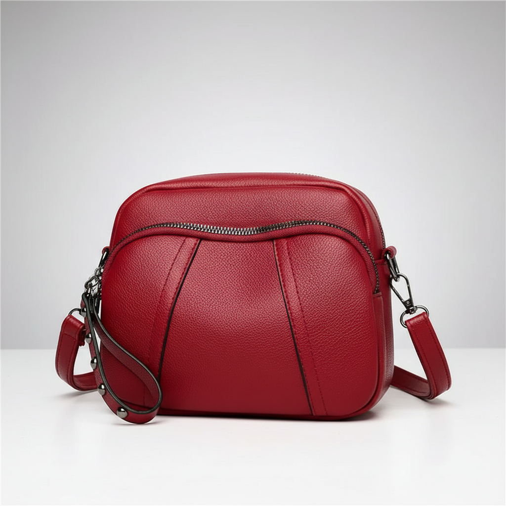 Weiche Satchel-Tasche in genarbter Optik