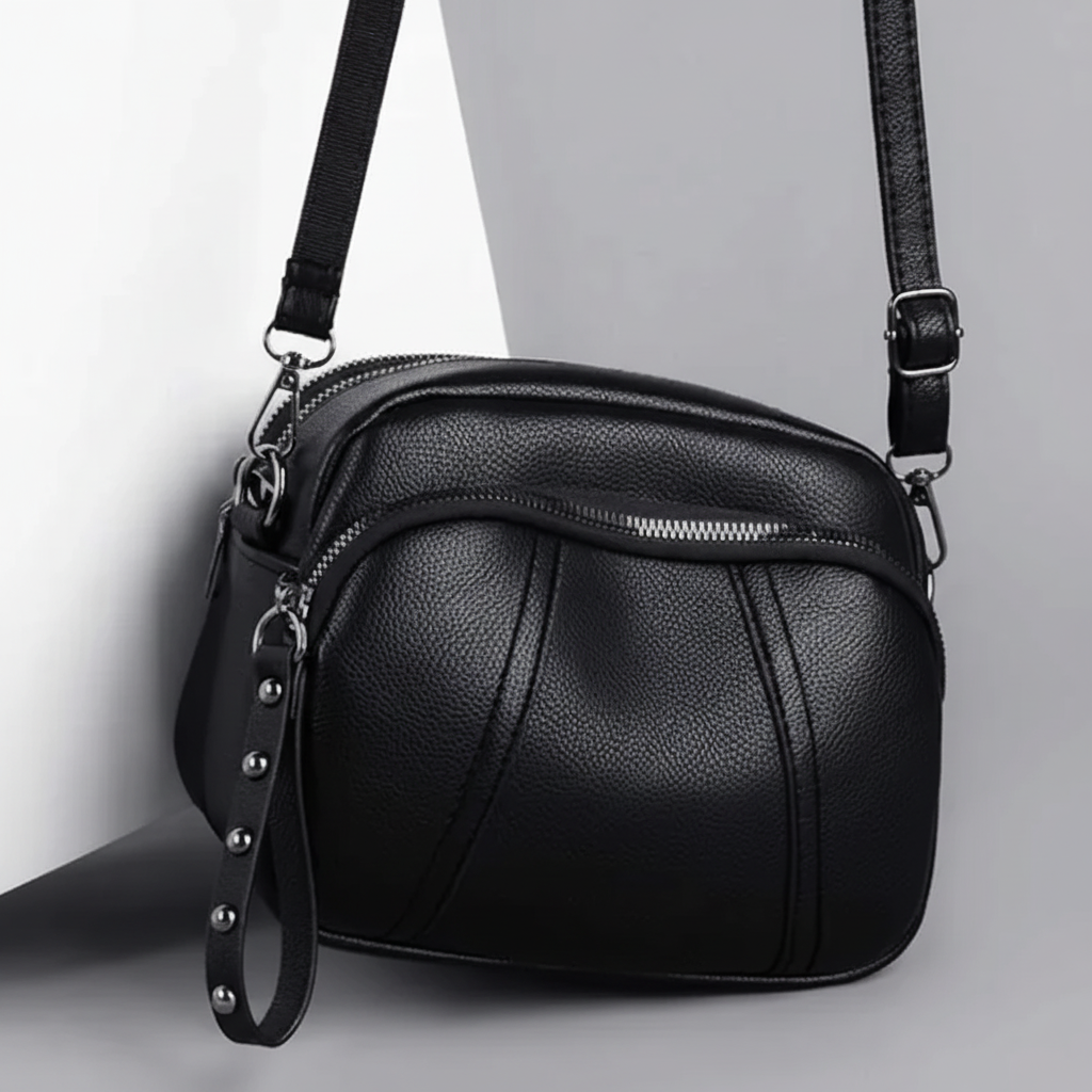 Weiche Satchel-Tasche in genarbter Optik