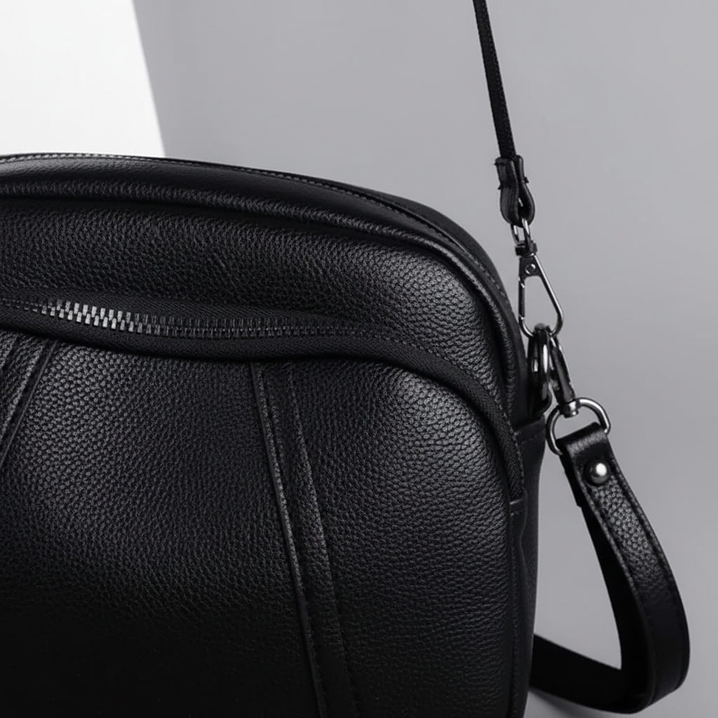 Weiche Satchel-Tasche in genarbter Optik