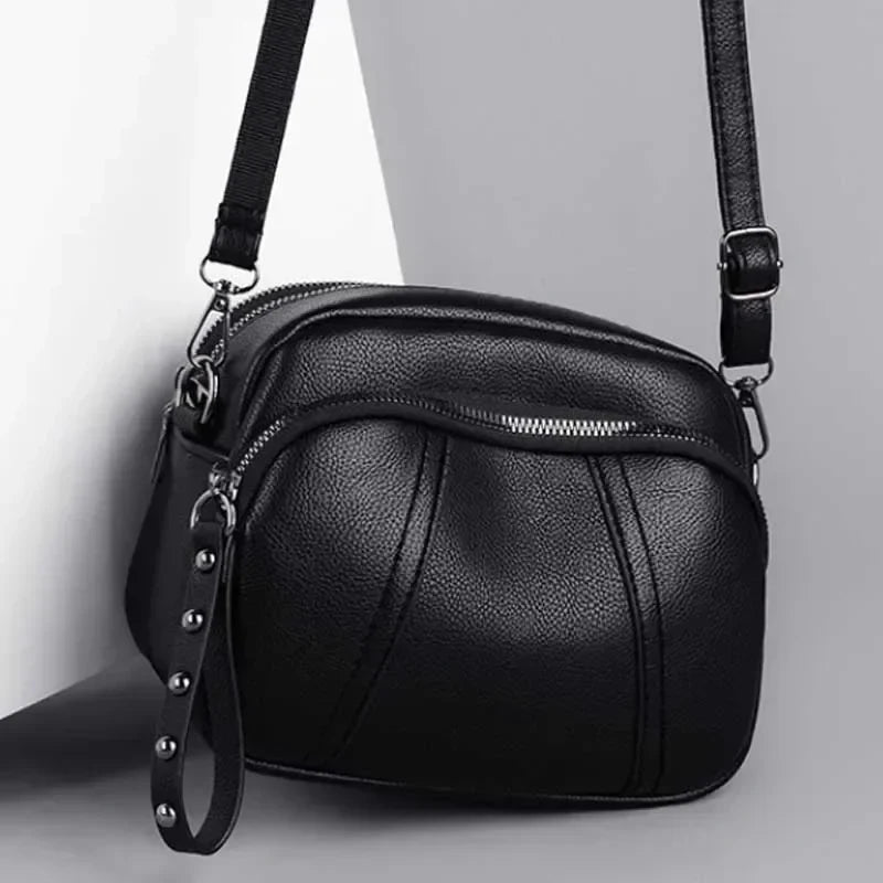 Weiche Satchel-Tasche in genarbter Optik